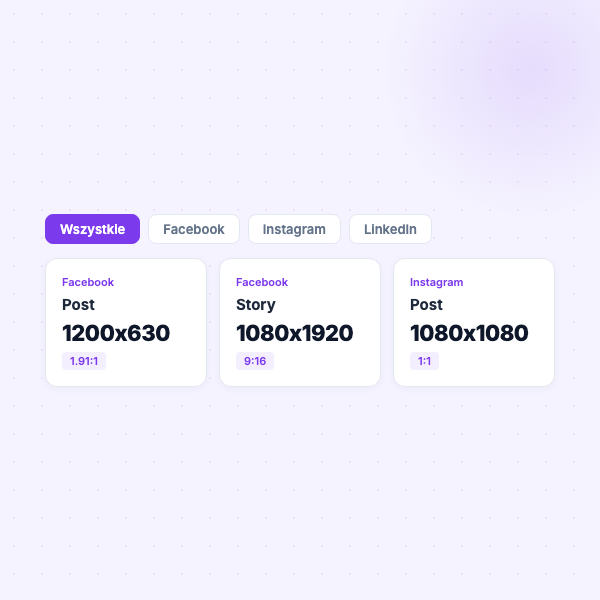 Wymiary grafik social media